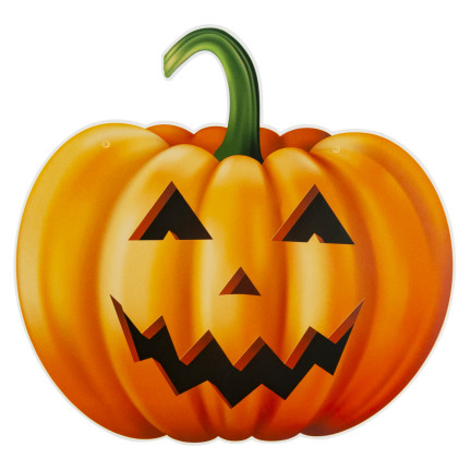 Papírová závěsná dekorace na dveře a okna, oranžová, s motivem dýní a Halloweenu, sada 3 dýní