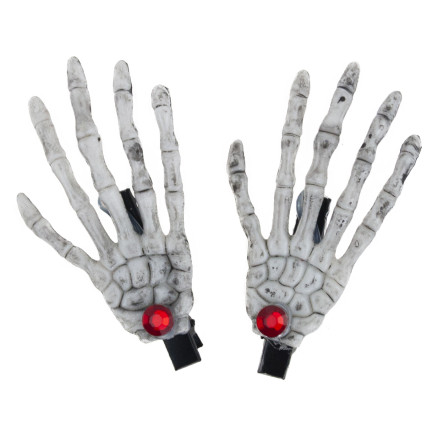 Sponky do vlasů, halloweenské ozdoby, doplněk k kostýmu, vzor s lebkami, kostlivec, sada 2 ks.