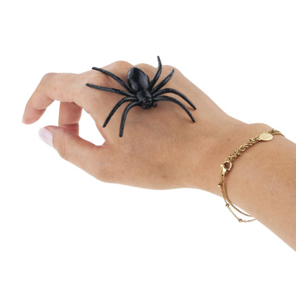 Umělé pavouky, černé, halloweenské dekorace, černá tarantule, sada 8 ks, 8 cm
