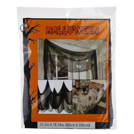 Umělá pavučina, černá síť, halloweenská dekorace, univerzální použití, rozměry 80 × 200 cm