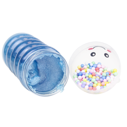 Slime, modelovací hmota, na hraní, pro děti, s nádobkou, pružná, směs barev