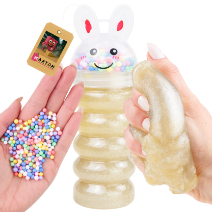 Slime, modelovací hmota, na hraní, pro děti, s nádobkou, pružná, směs barev