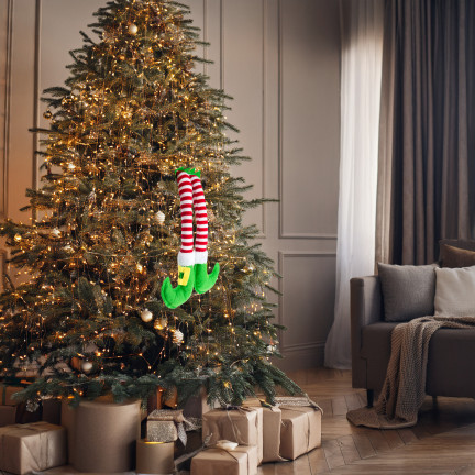 TG80093 elfí nožičky, přívěsek, dekorace na dveře auta, okna, Vánoce, Santa Claus