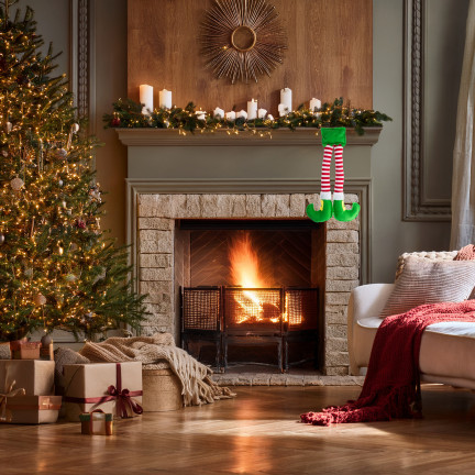 TG80093 elfí nožičky, přívěsek, dekorace na dveře auta, okna, Vánoce, Santa Claus