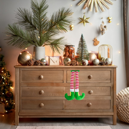 TG80093 elfí nožičky, přívěsek, dekorace na dveře auta, okna, Vánoce, Santa Claus