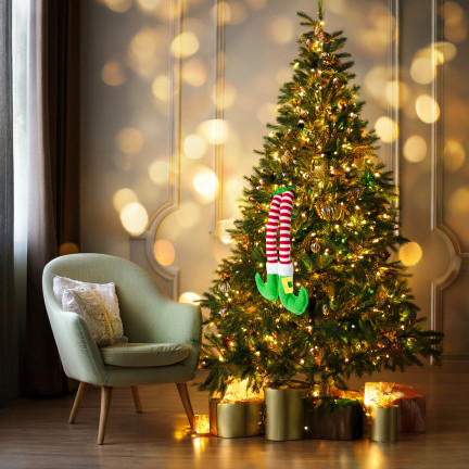 TG80093 elfí nožičky, přívěsek, dekorace na dveře auta, okna, Vánoce, Santa Claus