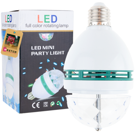 TG80287 diskotéková koule, LED žárovka, disco projektor, otočný, na večírky