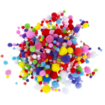 TG80414 DECORATIVNÍ BUNTE PLÜSCH-BOMMELN 450 STÜCK 1-3CM