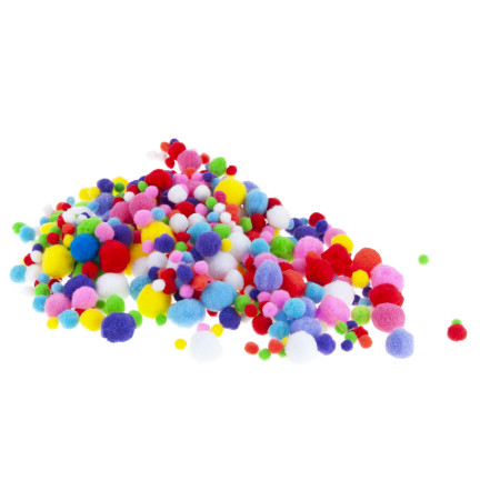 TG80414 DECORATIVNÍ BUNTE PLÜSCH-BOMMELN 450 STÜCK 1-3CM