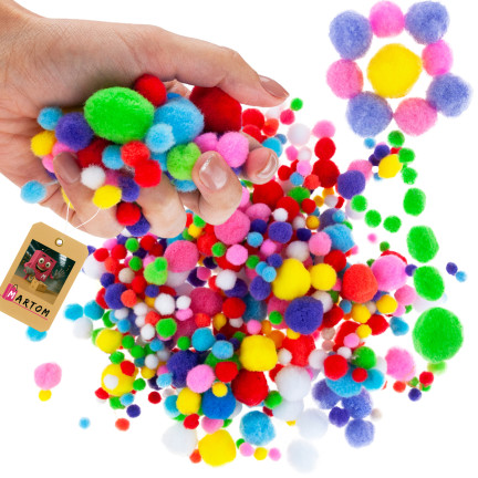 TG80414 DECORATIVNÍ BUNTE PLÜSCH-BOMMELN 450 STÜCK 1-3CM