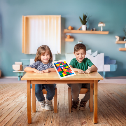 TG80424 dřevěná skládačka Tetris, tangram, Montessori