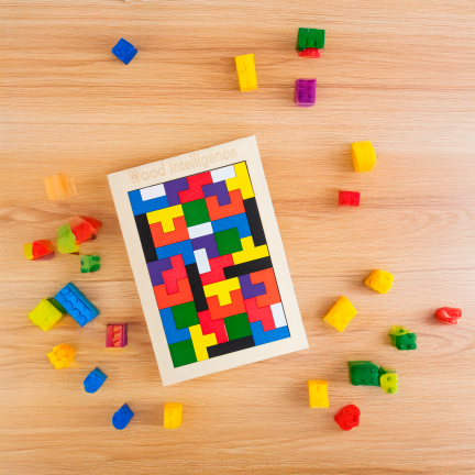 TG80424 dřevěná skládačka Tetris, tangram, Montessori