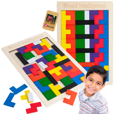 TG80424 dřevěná skládačka Tetris, tangram, Montessori