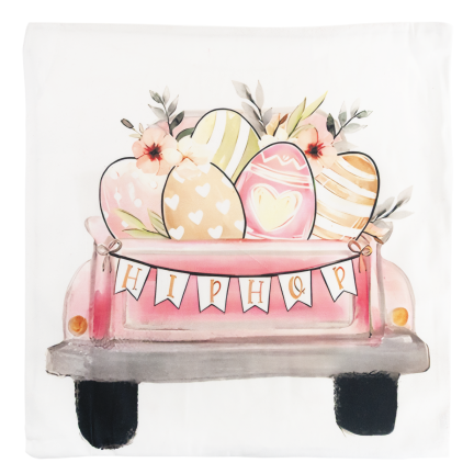 TG81305 – sada velikonočních sametových povlaků 45 × 45 cm, 4 ks, s ozdobnými zajíčky