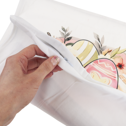 TG81305 – sada velikonočních sametových povlaků 45 × 45 cm, 4 ks, s ozdobnými zajíčky