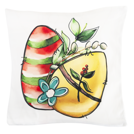 TG81308 – sada velikonočních povlaků z veluru, 45 × 45 cm, 4 ks, s motivem dekorativních zajíčků