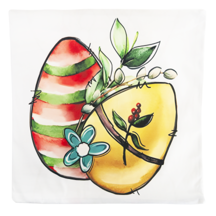 TG81308 – sada velikonočních povlaků z veluru, 45 × 45 cm, 4 ks, s motivem dekorativních zajíčků