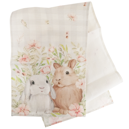 TG81313-1 velikonoční běhoun 34 x 180 cm s králíčky, elegantní, v juty vzhledu