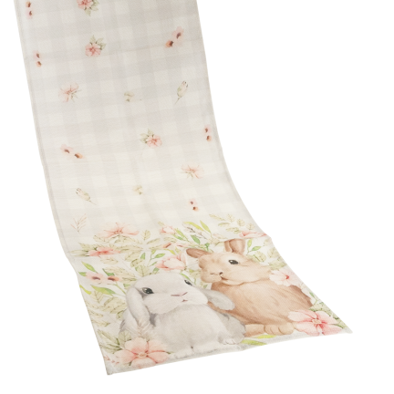 TG81313-1 velikonoční běhoun 34 x 180 cm s králíčky, elegantní, v juty vzhledu