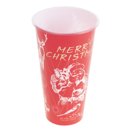 TG81343 vánoční plastový hrnek na opakované použití, 450 ml, s motivem Santa Clause