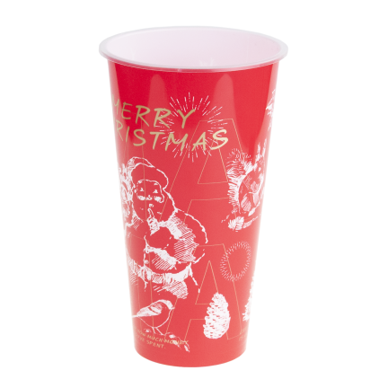 TG81343 vánoční plastový hrnek na opakované použití, 450 ml, s motivem Santa Clause