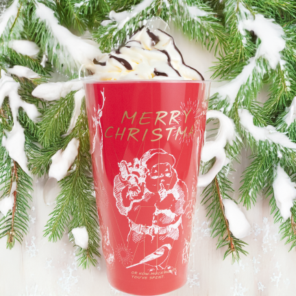 TG81343 vánoční plastový hrnek na opakované použití, 450 ml, s motivem Santa Clause