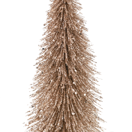 TG81561 zlatý ozdobný vánoční stromeček s brokátem – elegantní vánoční dekorace, 26 cm