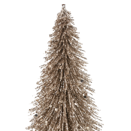 TG81561 zlatý ozdobný vánoční stromeček s brokátem – elegantní vánoční dekorace, 26 cm