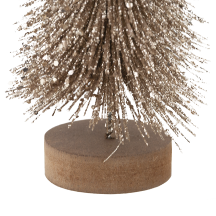 TG81561 zlatý ozdobný vánoční stromeček s brokátem – elegantní vánoční dekorace, 26 cm