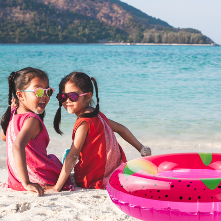 TG81876 nafukovací plavací kruh na pláž, s motivem ovoce, růžový, do dětského bazénu