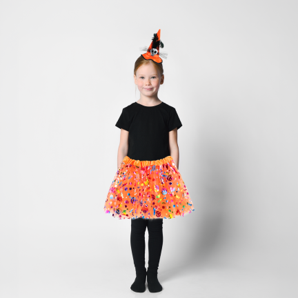 TG83794 halloweenská tylová sukýnka + čelenka / fascinátor