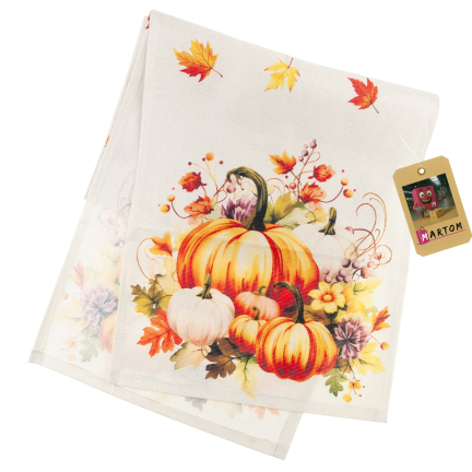 TG84320 podzimní vzor s dýněmi, listy a halloweenskými motivy