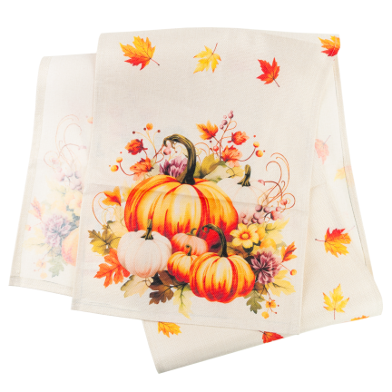 TG84320 podzimní vzor s dýněmi, listy a halloweenskými motivy