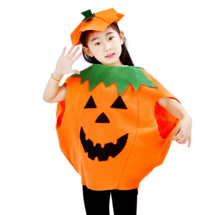 Halloweenský kostým, kostým dýně, oranžový, dětský, velikost M, sada