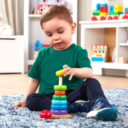 TG50038 pyramidka, montessori třídič, věž, dřevěné kostky