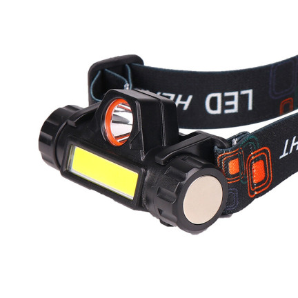 Čelovka 4 v 1, LED COB, s magnetem, dobíjecí přes USB, výkonná, s nastavitelným popruhem