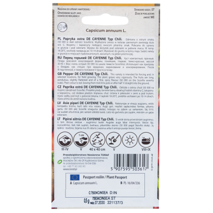 W1137 DE CAYENNE PÁLIVÁ CHILLI SEMÍNKA PÁLIVÁ 0,5G