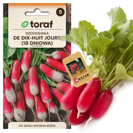 W1296 ředkvička, 18denní, raná, rychle rostoucí, 5 g semen zeleniny