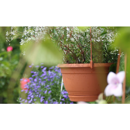 DAGW3-R624 závěsný pěstitelský květináč o průměru 21 cm, balkonový, kulatý, s háčkem, objem 3,8 l