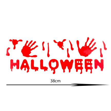 Krvavý transparent, nápis na sklo, z gelu, červený, halloweenská dekorace, 38 cm x 15 cm