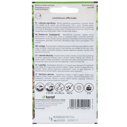 Z3017 LIBEČEK ZAHRADNÍ BYLINA SEMENO VYTRVALÉ KOŘENÍ AROMATICKÉ MAGI 1G
