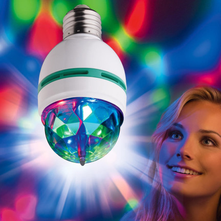 TG80287 diskotéková koule, LED žárovka, disco projektor, otočný, na večírky
