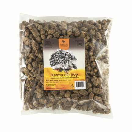 Krmivo pro volně žijící ježky, plnohodnotná krmná směs bohatá na bílkoviny, Turdus 500 g