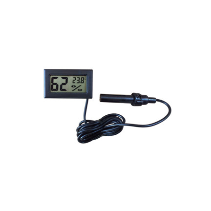 ZW9 elektronický teploměr s LCD displejem a sondou, panelový, s hodinami