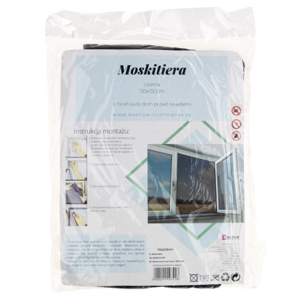 ZZ80 síť proti hmyzu na okno 130x150 + suchý zip, černá, proti hmyzu a komárům